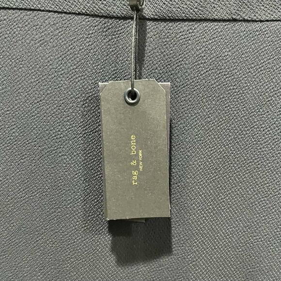 Rag & Bone NWT Black Tabitha Mini Dress Textured Twill Jacquard Button Waist S - Picture 9 of 9